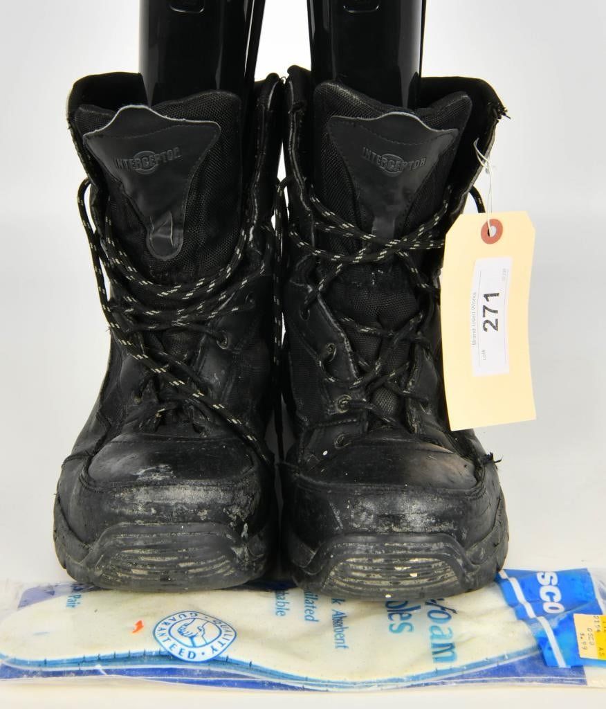 Lot 271: Interceptor Guard Zippered Tactical Boots sz 14