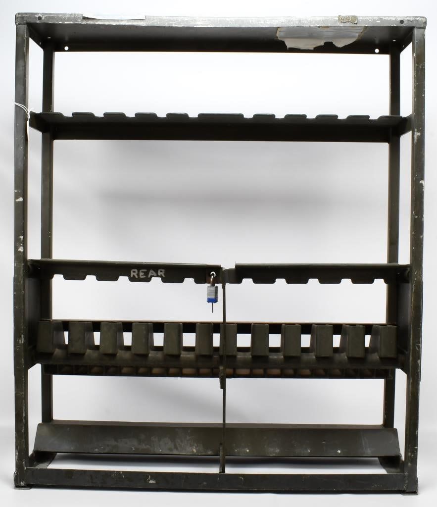 Lot 272: Military Armory Locking M16 Rifle Rack