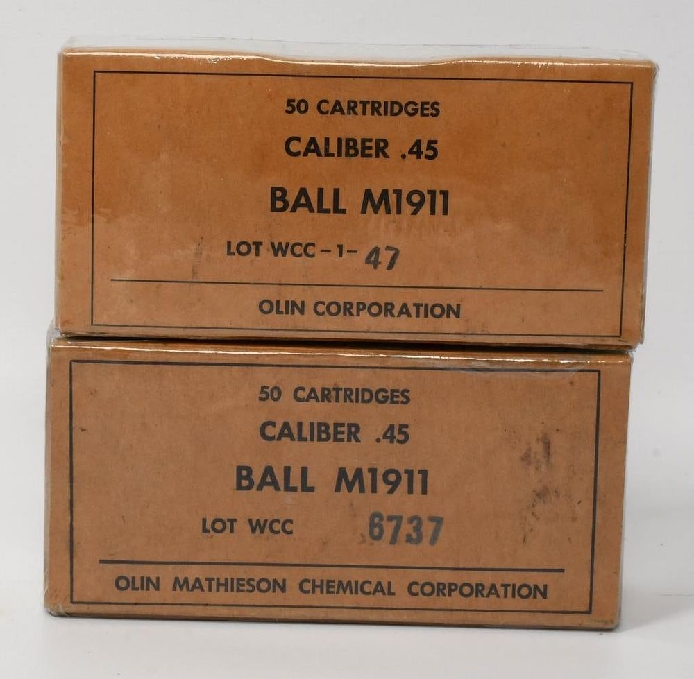 Lot 286: 100 Rounds Of Ball M1911 .45 Caliber Ammunition
