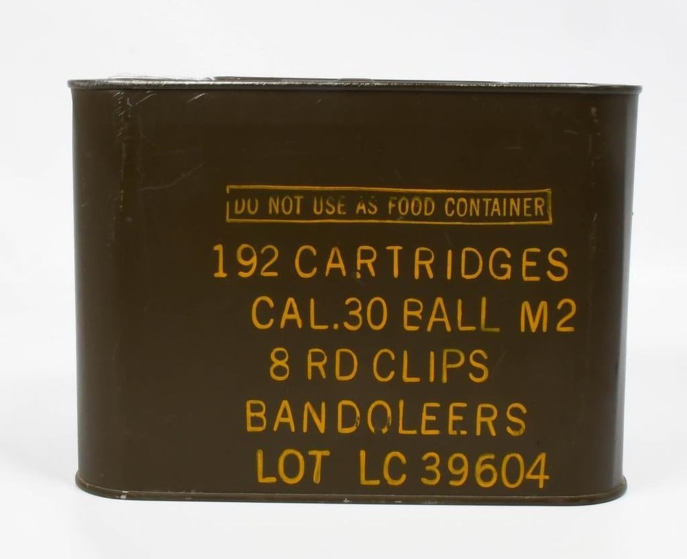 Lot 292: 192 Rd Sealed Spam Can Of .30-06 M2 Ammunition