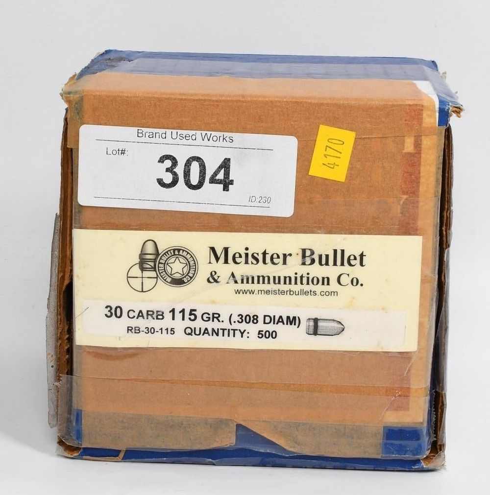 Lot 304: 300 Count Of Meister .30 Carbine Bullet Tips