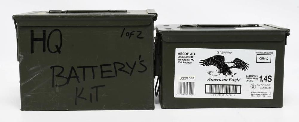 Lot 356: 2 Heavy Duty Metal Ammunition Cans