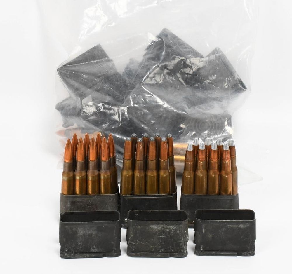 Lot 373: 80 Rds of Mixed .30-06 Ammo With Enbloc Clips