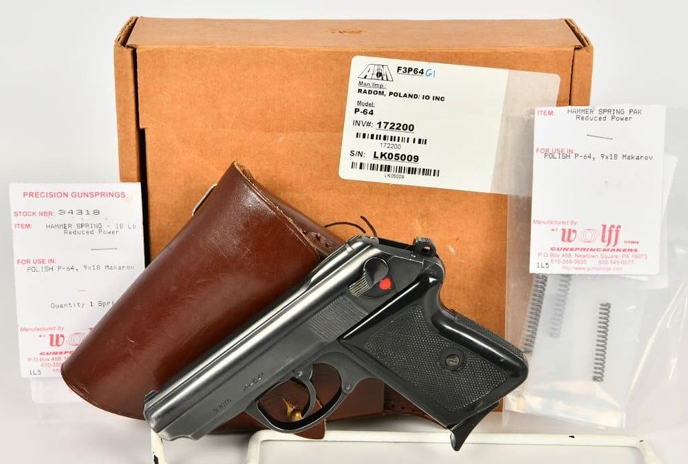 Lot 405: Polish P64 Semi Auto Pistol 9x18mm Makarov