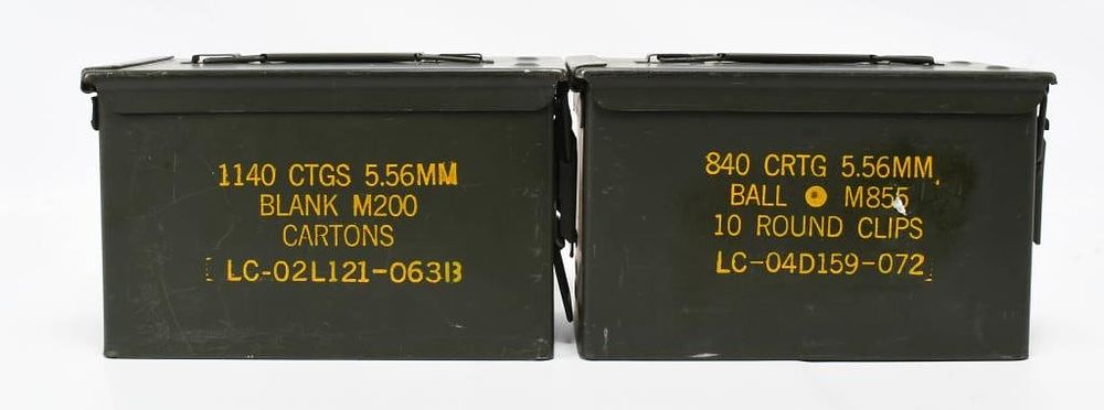 Lot 416: 2 Heavy Duty Metal Ammunition Cans