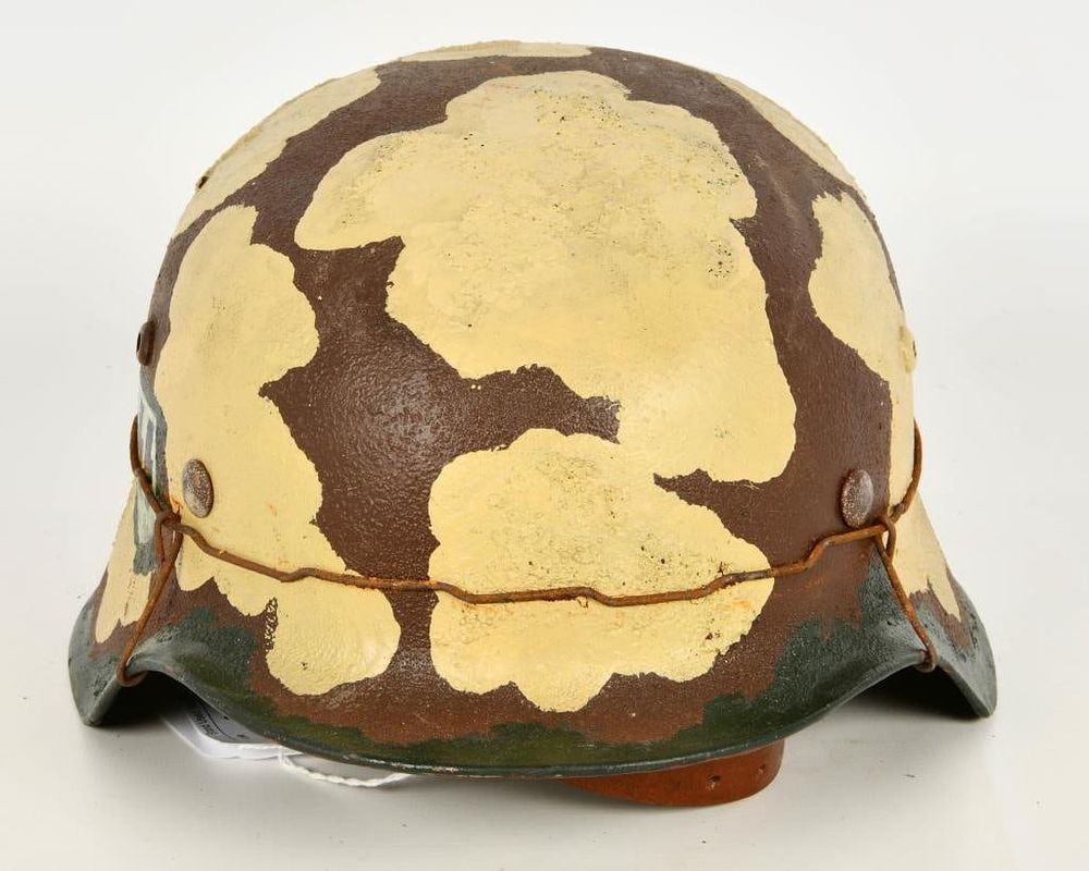 Lot 428: German WWII SS M40 Waffen Helmet Normandy
