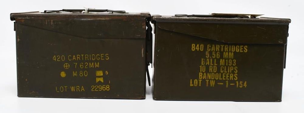 Lot 434: 2 Heavy Duty Metal Ammunition Cans