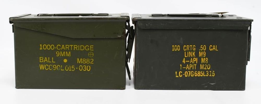 Lot 476: 2 Heavy Duty Metal Ammunition Cans