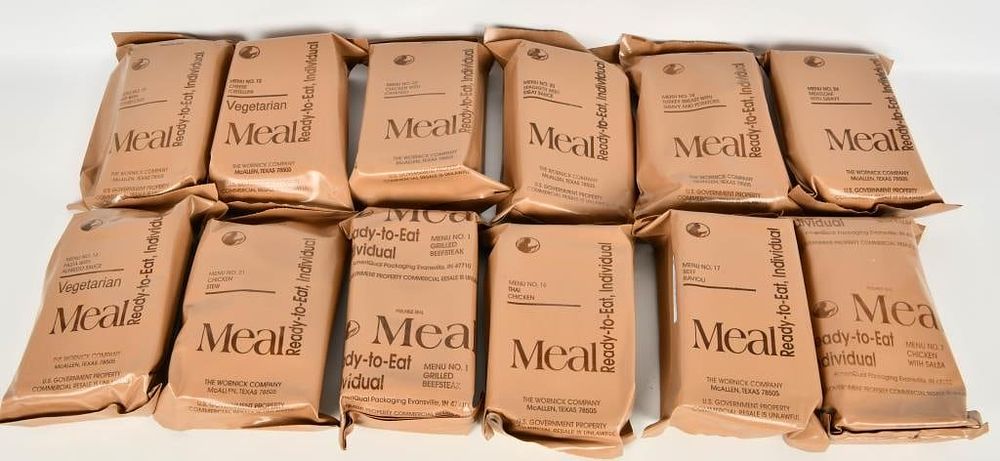 Lot 482: Lot of 12 MRE's Meals Ready to Eat