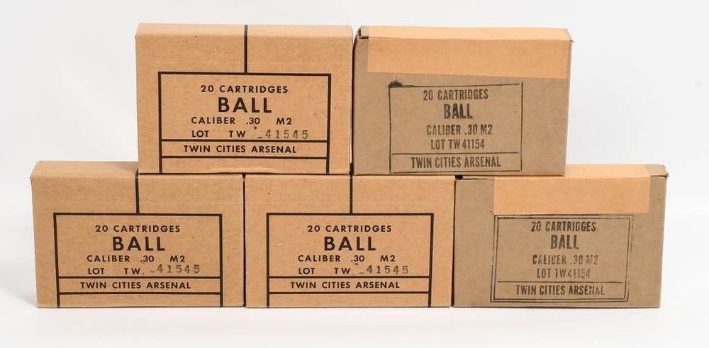 Lot 484: 100 Rounds Of M2 Ball .30-06 SPRG Ammunition