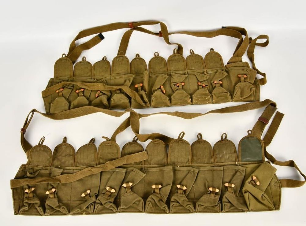 Lot 493: 2 Vintage Japanese Canvas Ammo Bandoleers