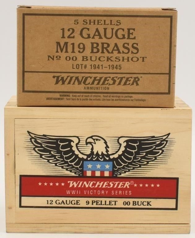 Lot 496: 5 Rounds Of Winchester M19 Brass 12 Ga Shotshells