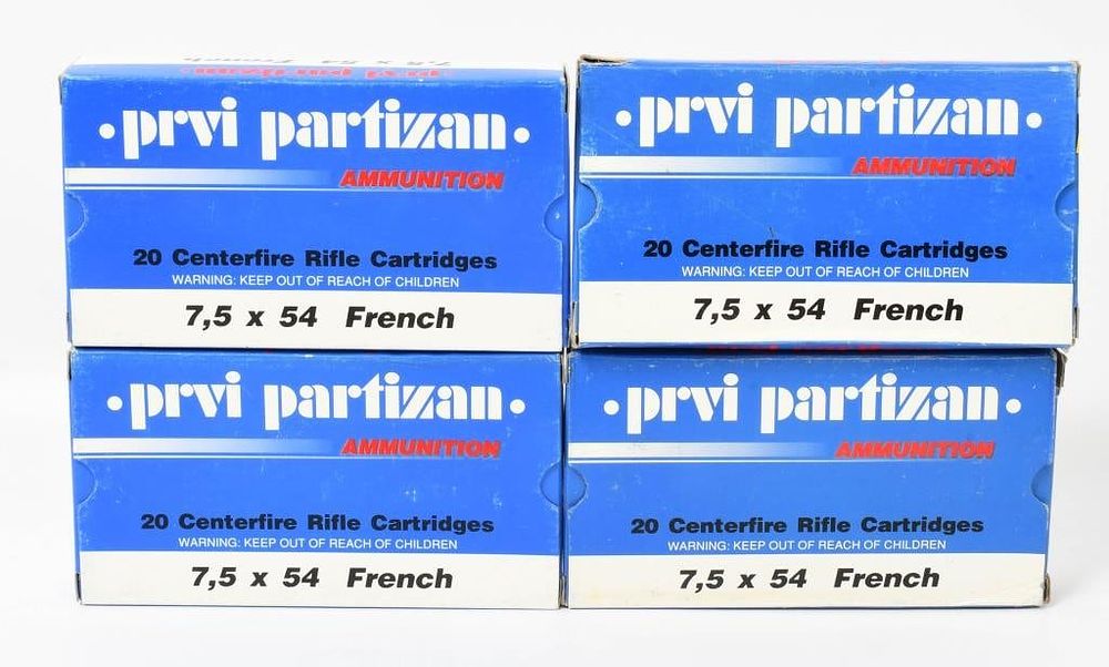 Lot 502: 80 Rounds Of Prvi Partizan 7.5x54 French Ammo