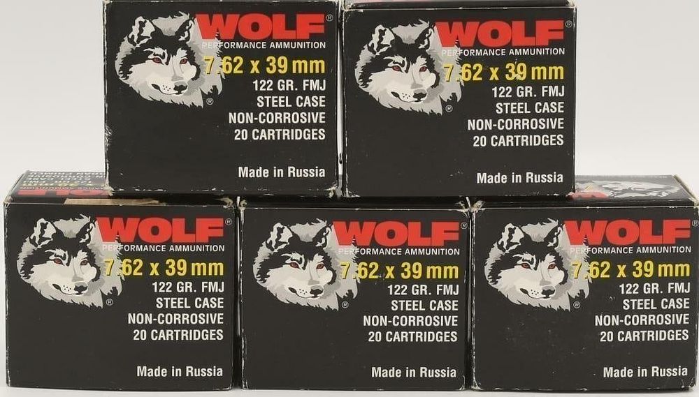 Lot 568: 100 Rounds Of Wolf 7.62x39 Ammunition