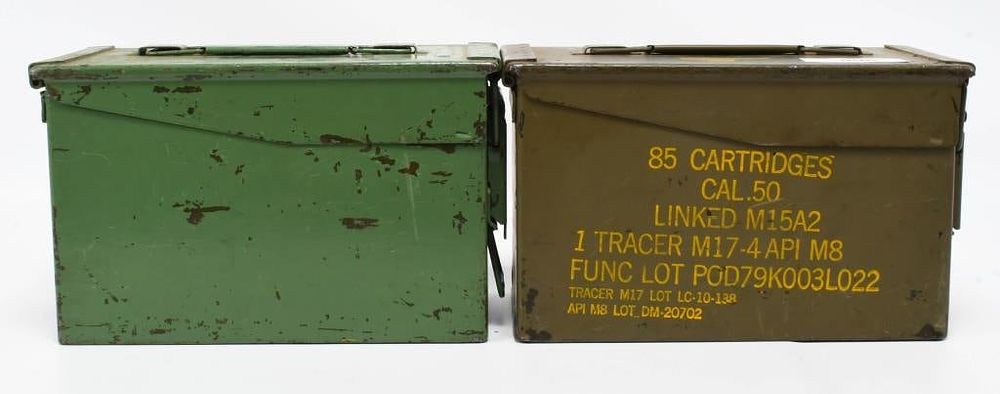Lot 596: 2 Military Metal Ammunition Cans
