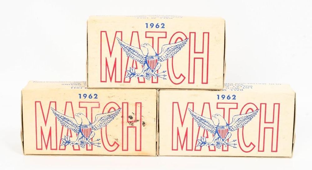 Lot 1072: 150 Rounds of Match Ball M1911 .45 Cal Ammo