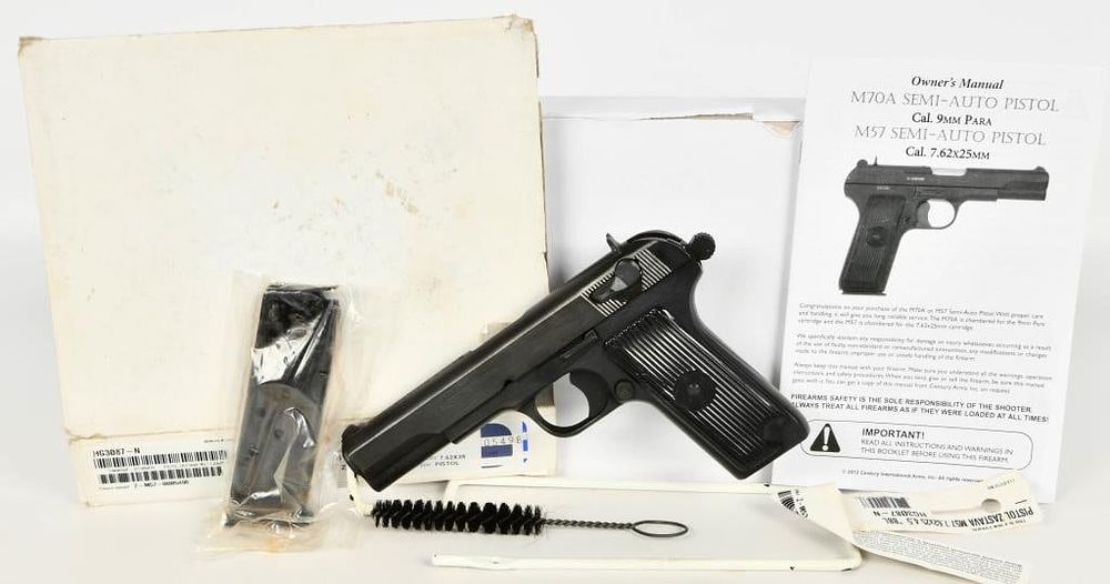 Lot 1116: Century Zastava M70A Semi Auto Pistol 9mm