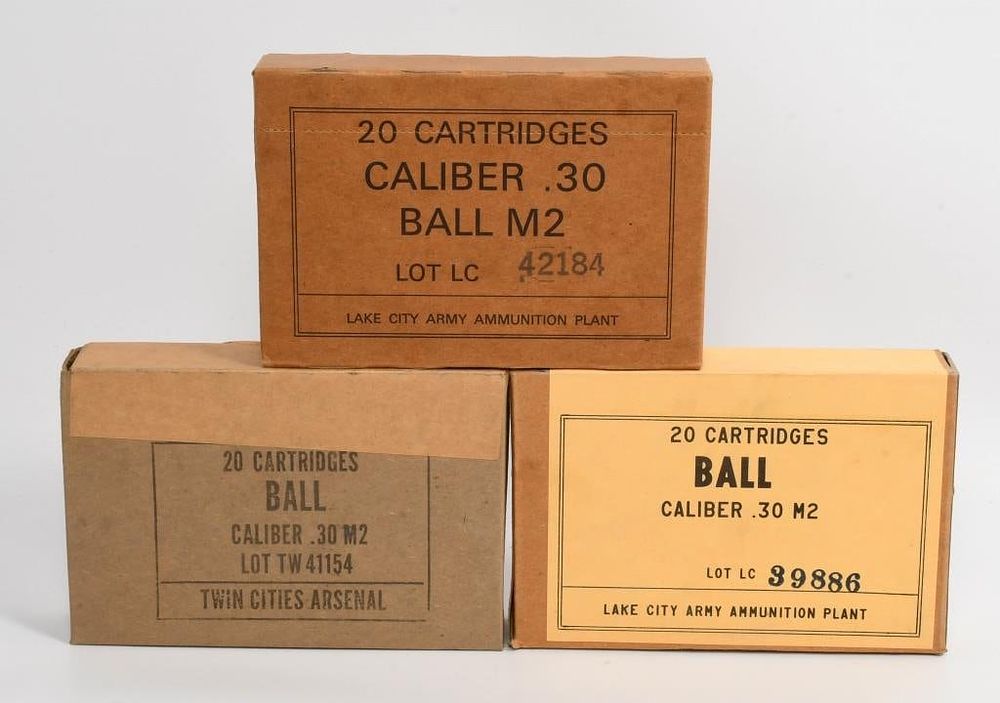 Lot 1120: 60 Rounds of M2 .30-06 SPRG Ball Ammunition