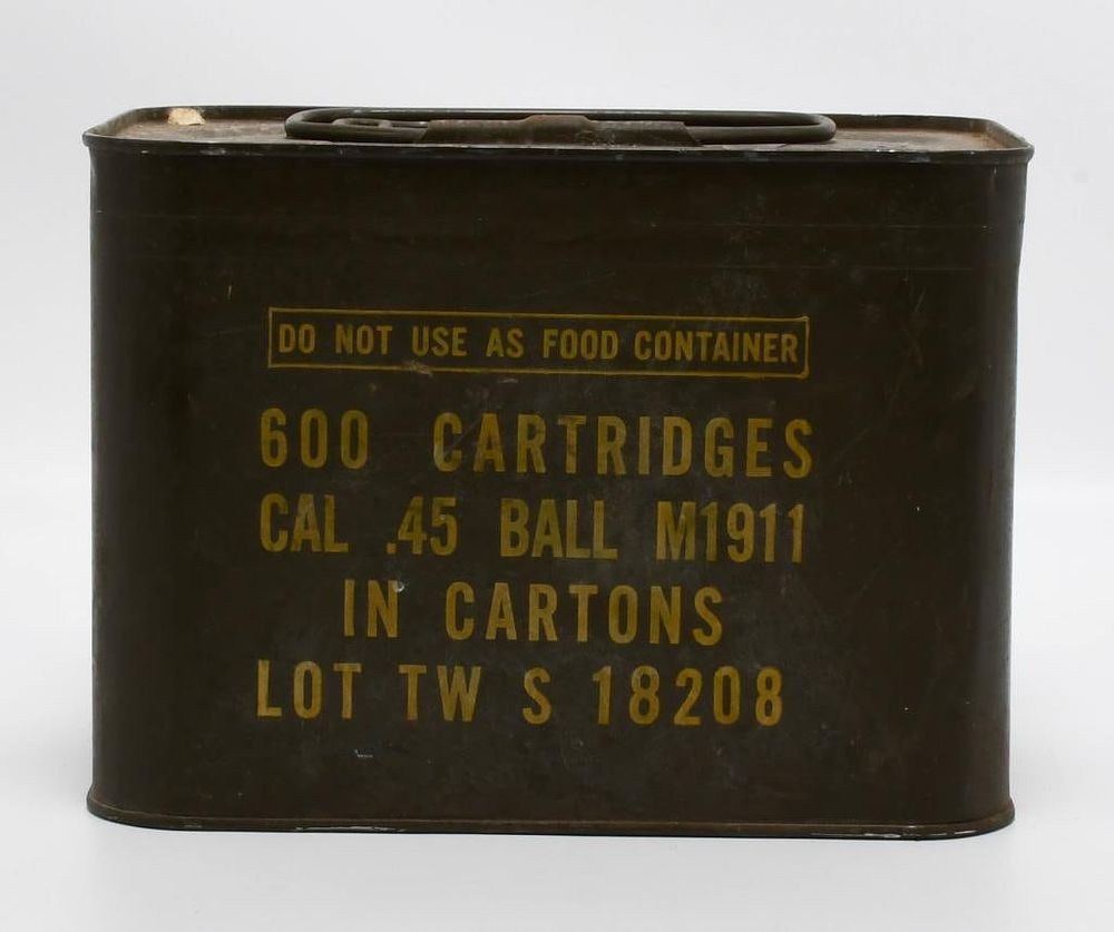 Lot 1156: 600 Rd Sealed Spam Can Of .45 M1911 Ball Ammo
