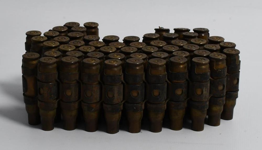 Lot 1198: 54 Count Of Linked Empty .308 Brass Casings