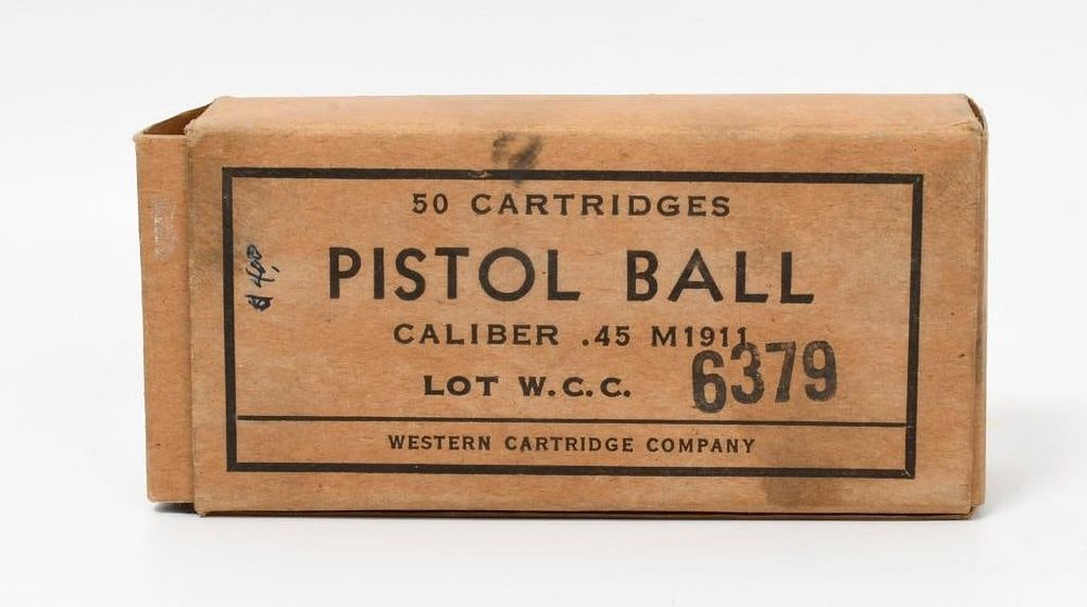 Lot 1255: 50 Rounds Of Western M1911 .45 Ball Ammunition