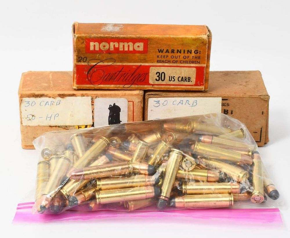 Lot 1264: 199 Rounds Of Mixed .30 Carbine Ammunition