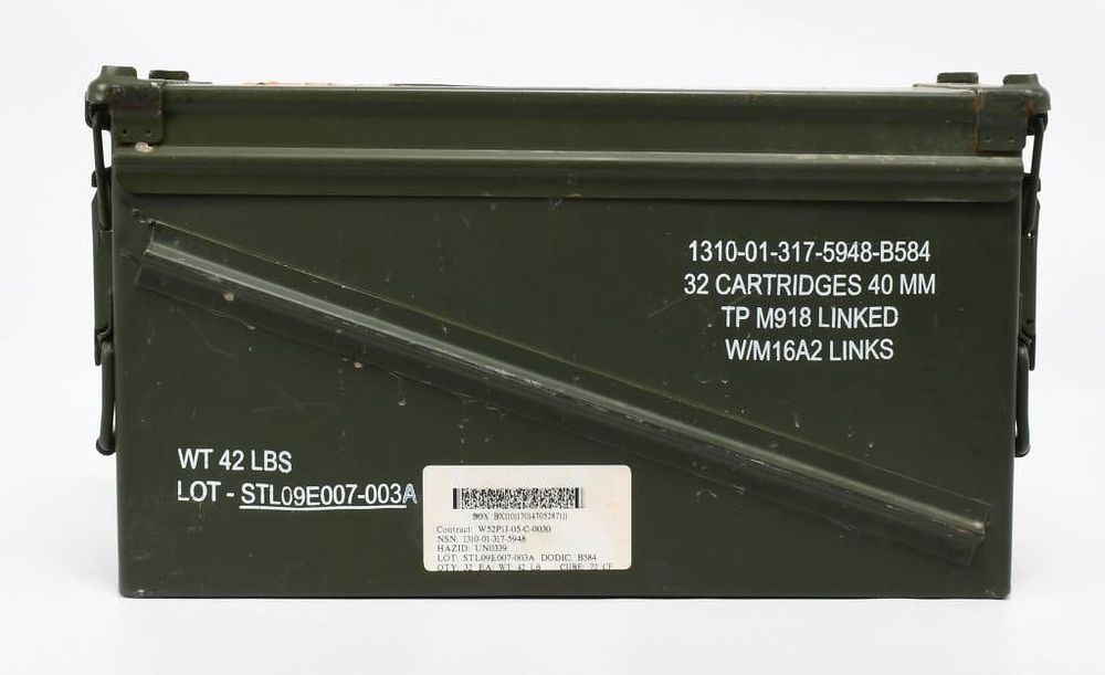 Lot 1283: US Army 40mm Munitions Container OD Green