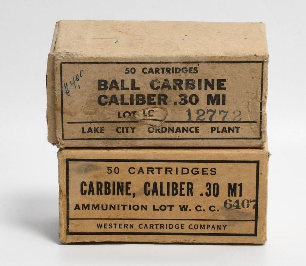 Lot 1315: 100 Rounds .30 M1 Carbine Ammunition