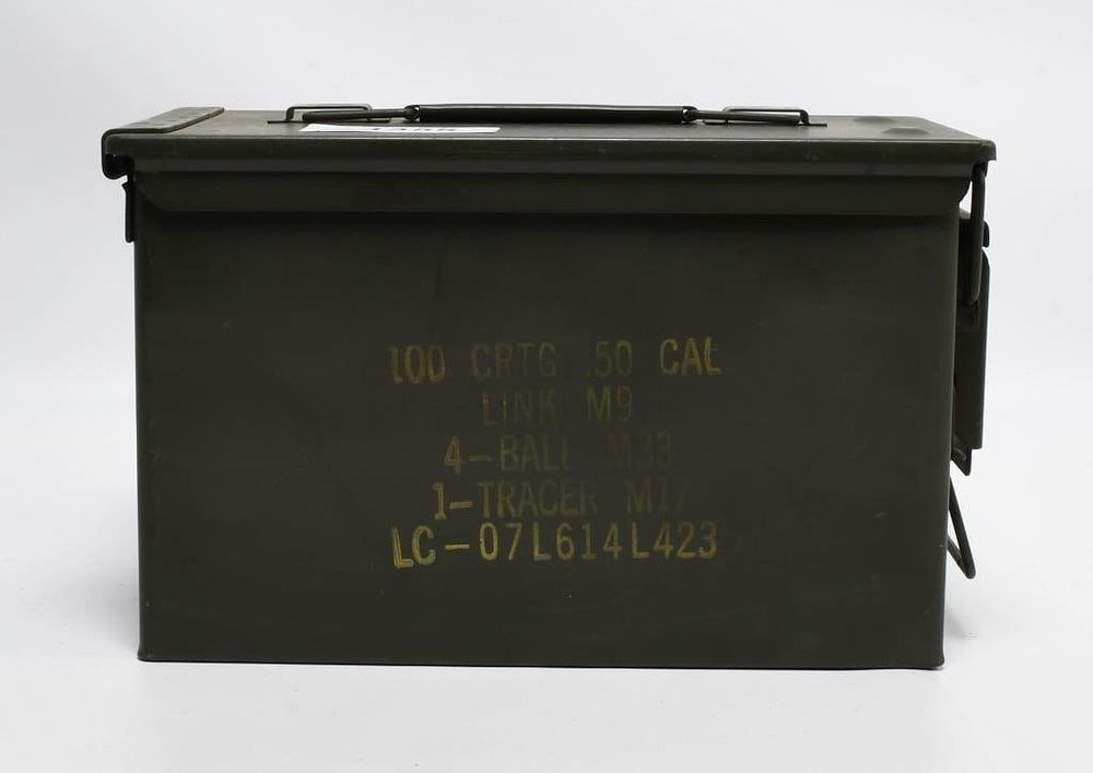 Lot 1355: 1 Heavy Duty Metal Ammunition Cans