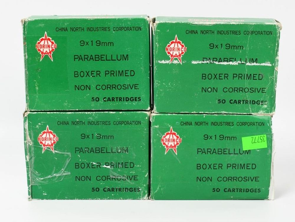 Lot 1372: 200 Rounds of Norinco 9x19 Parabellum Ammo