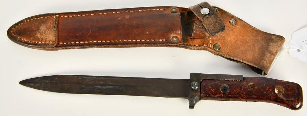Lot 1391: VZ58 Czech Military Bayonet w/ Leather Scabbard