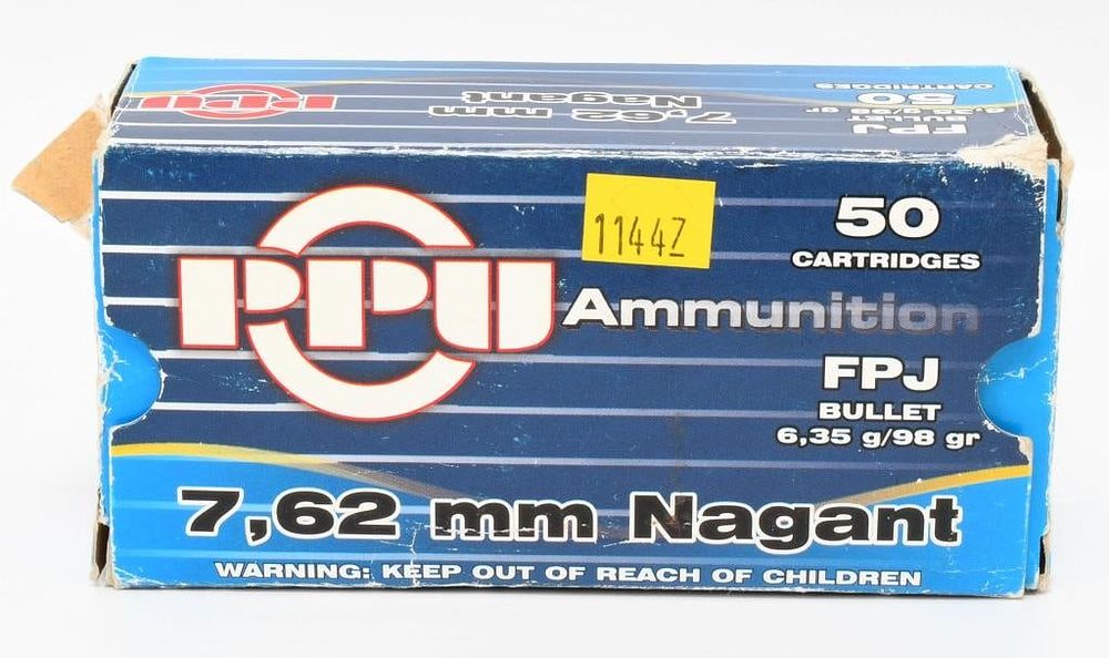 Lot 1420: 40 Rounds Of PPU 7.62 Nagant Ammunition