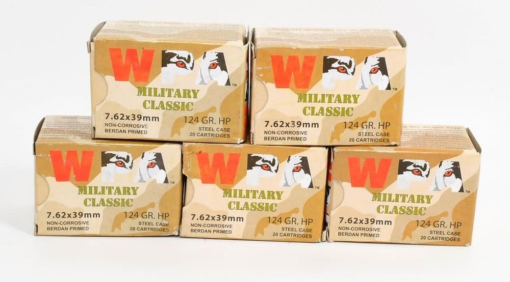 Lot 1432: 100 Rounds Of WPA Military Classic 7.62x39 Ammo