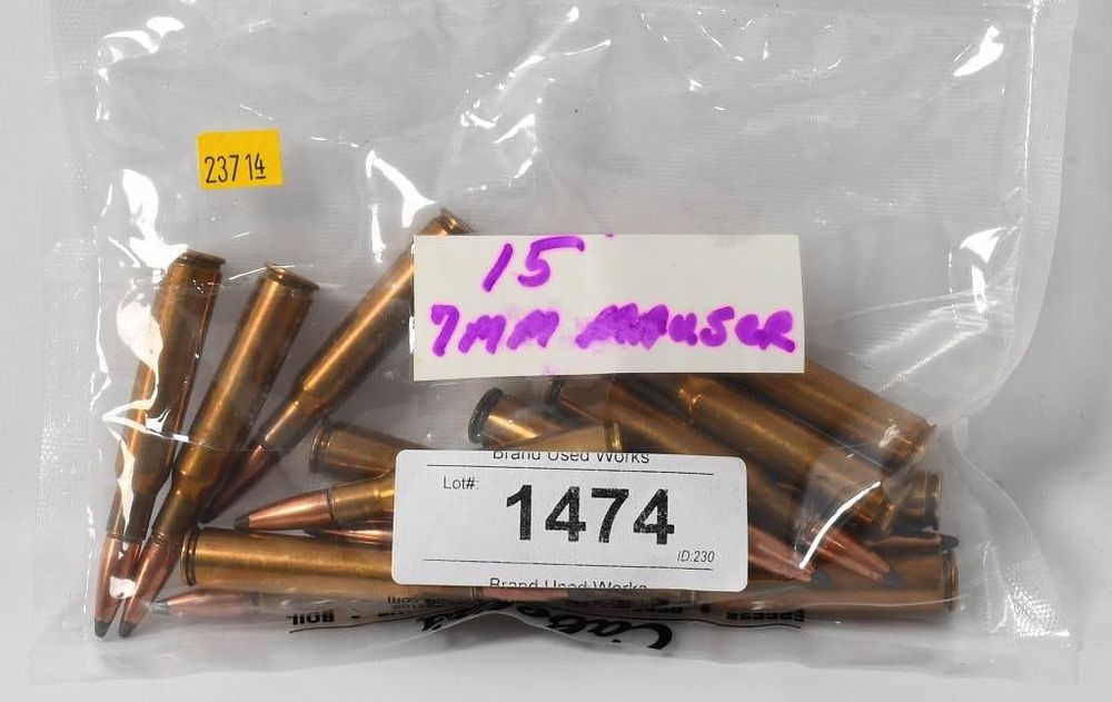 Lot 1474: 15 Rounds Of 7mm Mauser Ammunition