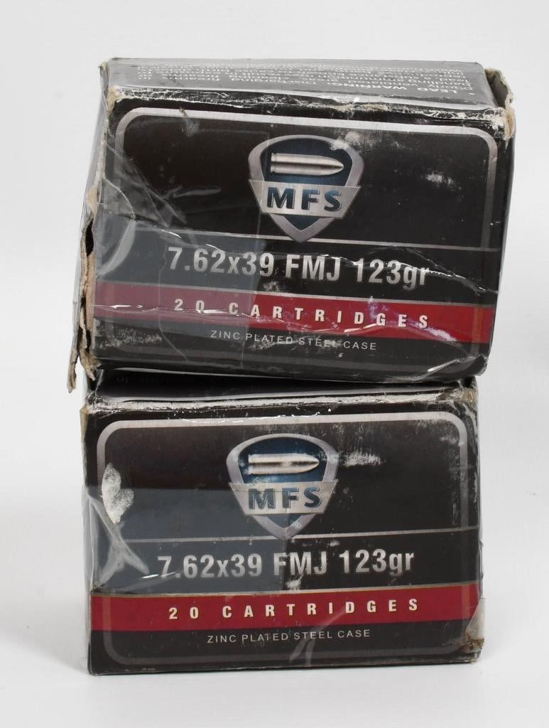 Lot 1486: 40 Rounds of MFS 7.62x39 Ammunition