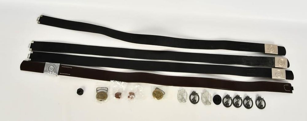 Lot 1541: 4 East Germany Belts/Belt Bucks W/ German Badges