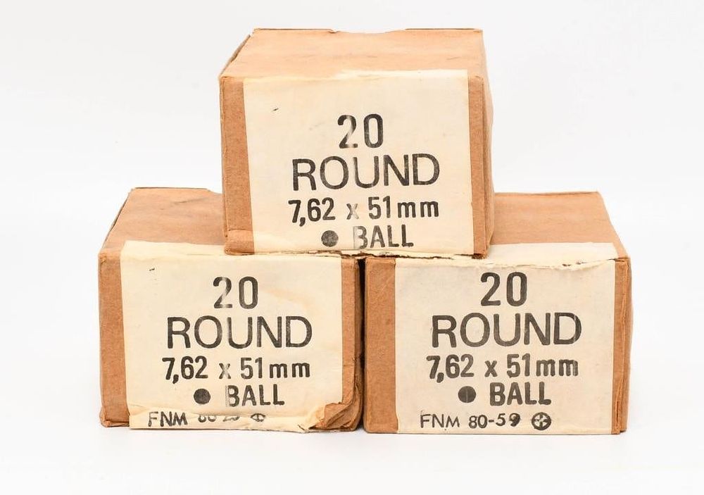 Lot 1552: 60 Rounds of Nato FNM 80 7.62x51 (.308) Ammo