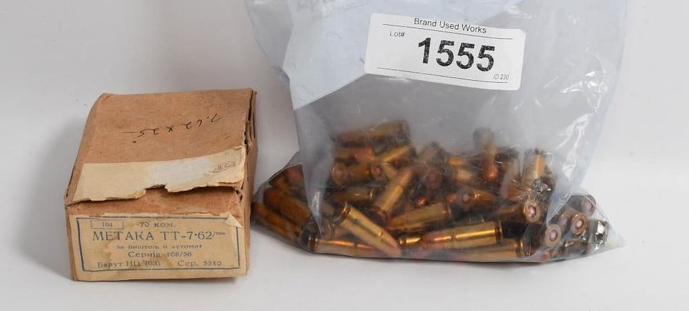 Lot 1555: 70 Rounds Of Metaka 7.62x25 Tokarev Ammunition
