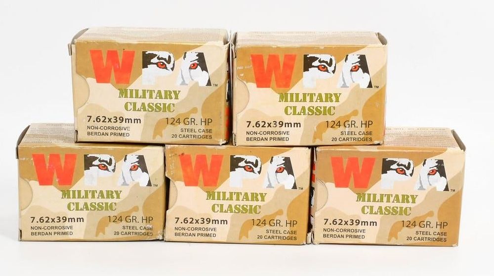 Lot 1564: 100 Rounds Of WPA Military Classic 7.62x39 Ammo