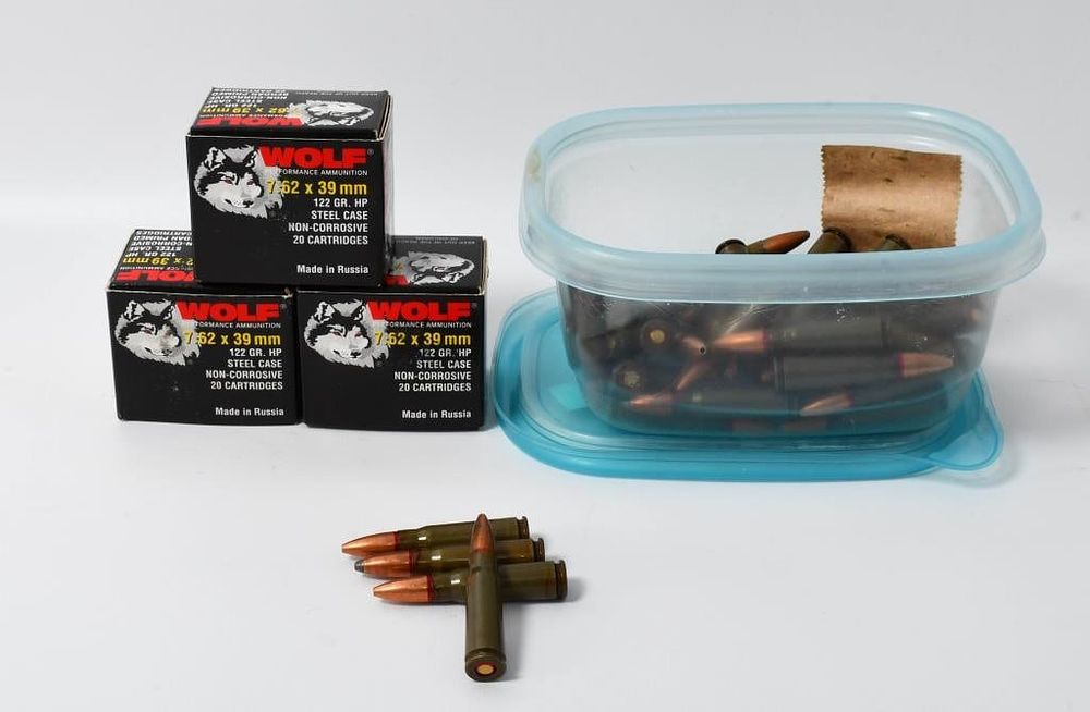 Lot 1582: 104 Rounds Of Wolf 7.62x39 Ammunition