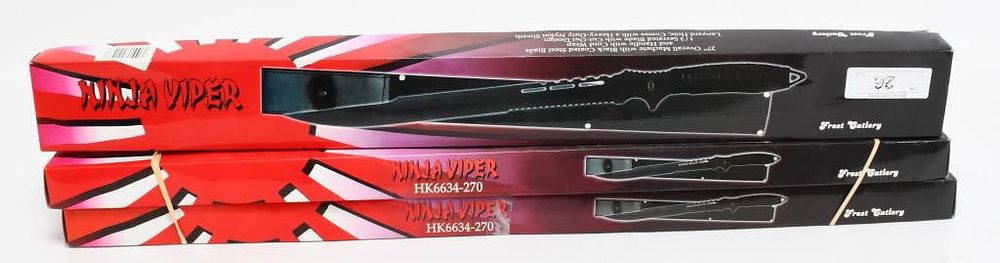 Lot 26: 3 NIB Frost Cutlery 27" Ninja Viper Machetes