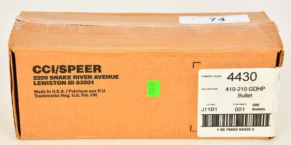 Lot 74: 500 Ct Of Speer Deepcurl .41 Cal Reloading Bullet