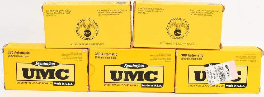 Lot 112: 250 Rounds Of Remington UMC .380 ACP Ammunition