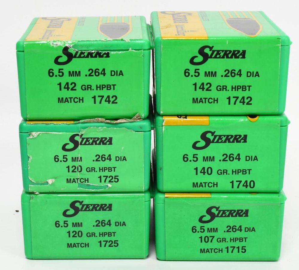 Lot 134: Approx 600 Ct Of Sierra 6.5mm Reloading Bullet