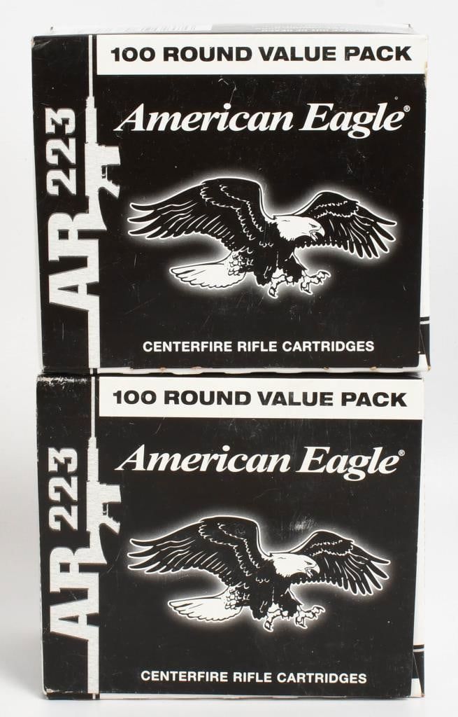 Lot 154: 200 Rounds American Eagle .223 Rem Ammunition