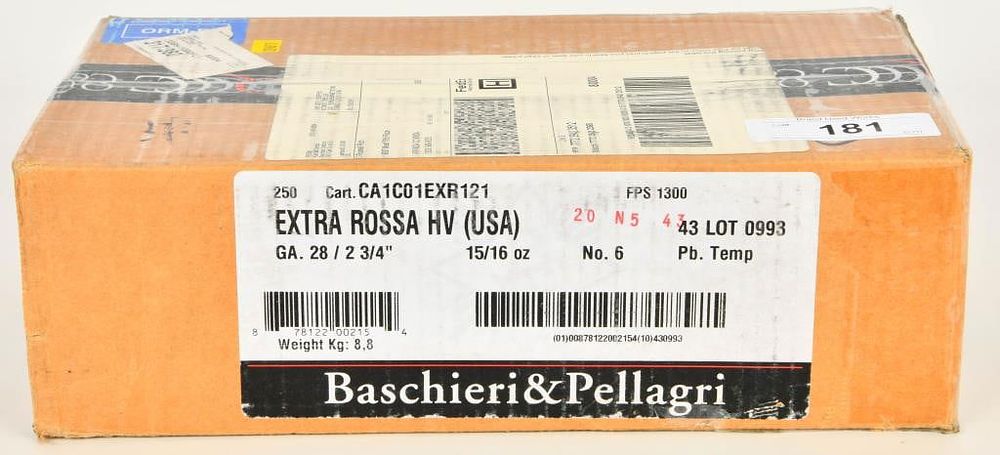 Lot 181: Case of 250 Rounds of B&P 28 Gauge Shotshells