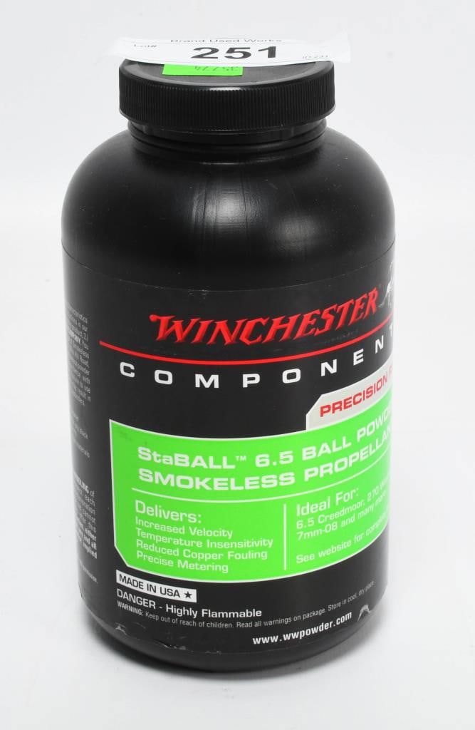 Lot 251: 1 LB Of Winchester StaBall 6.5 Ball Powder