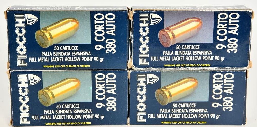 Lot 286: 200 Rounds Of Fiocchi .380 ACP Ammunition
