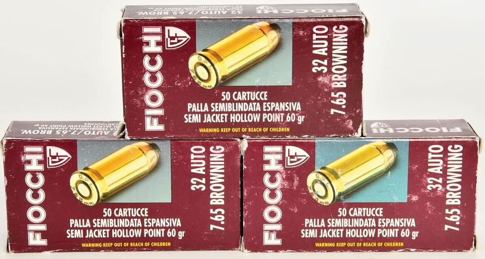 Lot 292: 150 Rounds Of Fiocchi .32 ACP Ammunition