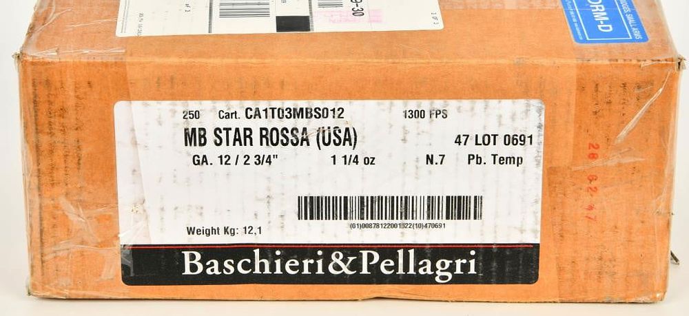 Lot 340: Case of 225 Rounds of B&P 12 Gauge Shotshells